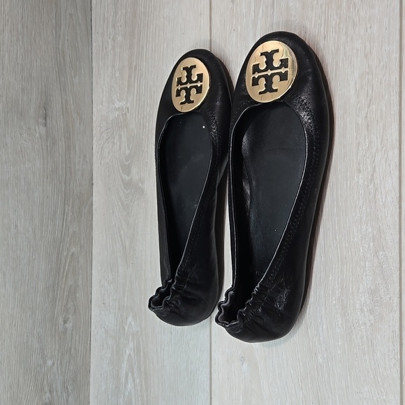 Tory Burch Womens Minnie Travel Logo Leather Loafer Slip on ballet shoes sz 7M - Picture 4 of 15